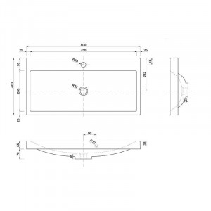 Set mobilier suspendat Defra Granada cu lavoar Olex 80 cm, alb - Img 3