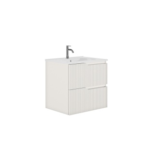 Set mobilier suspendat Gala Canaletto cu lavoar Luc 60 cm, alb