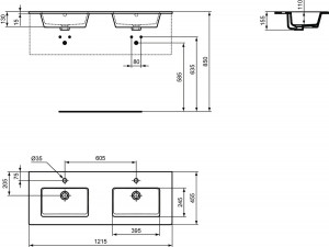 Set mobilier suspendat Ideal Standard Tempo cu lavoar Tempo 120 cm, alb - Img 5