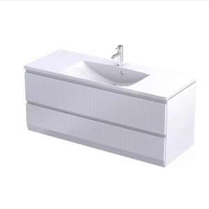 Set mobilier suspendat Oristo Brylant cu lavoar Amelia 120 cm, alb