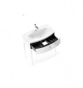 Set mobilier suspendat Oristo Louis cu lavoar Louis 82 cm, alb - Img 2