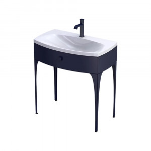 Set mobilier suspendat Oristo Louis cu lavoar Louis 82 cm, bleumarin