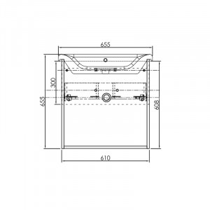 Set mobilier suspendat si lavoar Kolpasan Evelin 65 cm, alb - Img 6