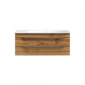 Set mobilier suspendat si lavoar Kolpasan Malaya 100 cm, stejar natural