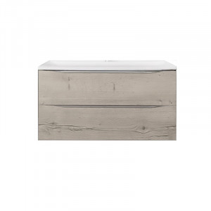 Set mobilier suspendat si lavoar Kolpasan Tara 90 cm, craft wood - Img 2