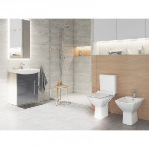 Set vas wc pe pardoseala Cersanit Carina 482 Cleanon cu rezervor si capac softclose - Img 3