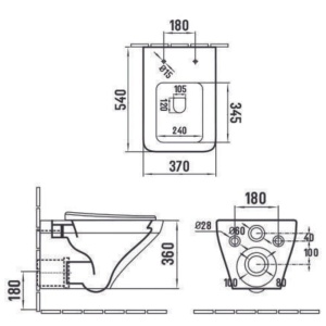Set vas wc rimless suspendat, dreptunghiular, capac slim softclose, Foglia Bristol - Img 7