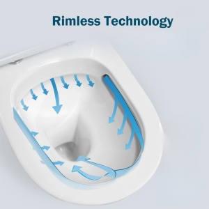 Set vas wc rimless suspendat, dreptunghiular, capac softclose inclus, alb lucios, Foglia Safari - Img 7