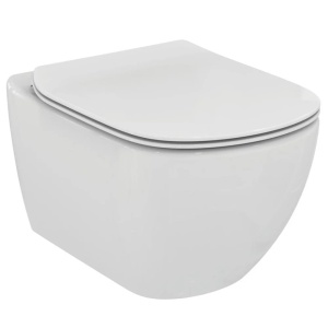Set vas wc suspendat Ideal Standard Tesi cu capac slim duroplast, 54x36 cm, alb