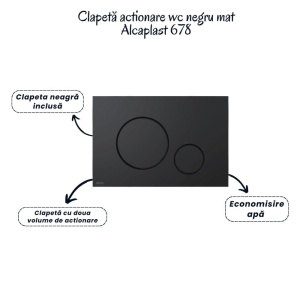 Set vas wc suspendat rimless cu capac soft close Oslo, rezervor incastrat si clapeta negru mat Alcaplast - Img 5