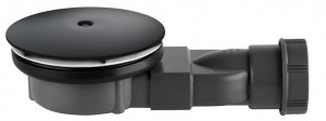 Sifon cadita de dus Radaway slim black, Ø90 mm