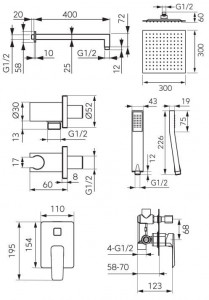 Sistem de dus incastrat FDESIGN Brina, crom - Img 2