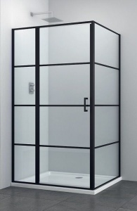 Usa batanta Sanotechnik Elite black grid, cu serigrafie ceramica, 120 cm - Img 3