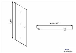 Usa de dus batanta Sanotechnik Brava 65-67x195 cm, negru mat - Img 3
