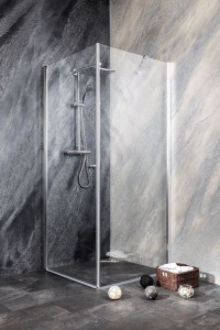 Usa de dus batanta Sanotechnik Brava 95-97x195 cm, crom - Img 8