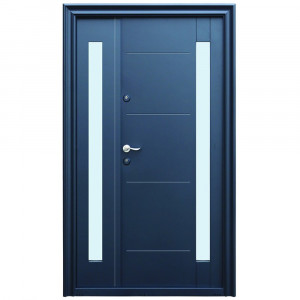 Usa metalica dubla Tracia Pontus, dreapta, gri antracit Ral 7016, 205x140 cm + accesorii
