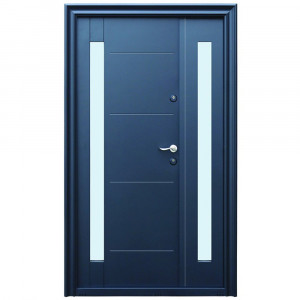 Usa metalica dubla Tracia Pontus, stanga gri antracit Ral 7016, 205x140 cm + accesorii
