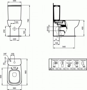 VAS WC ESEDRA AQUABLADE, EVACUARE LATERALA 66.5X36.4 - Img 4