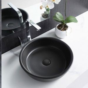 Ventil Fluminia cu orificiu preaplin, capac ceramic, negru mat - Img 2