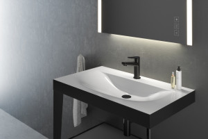Baterie lavoar FDESIGN Seppia cu ventil click-clack, negru - Img 2