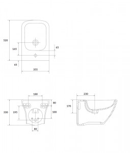 Bideu suspendat Cersanit Larga rectangular fixare ascunsa - Img 3