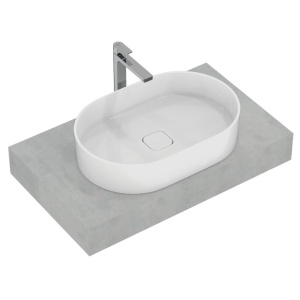 Blat pentru lavoar Ideal Standard Adapto 70x50.5x12 cm gri pietris - Img 3