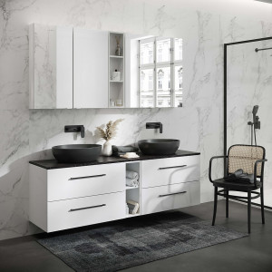 Blat pentru mobilier Cersanit Larga 180 cm, negru marmura - Img 3