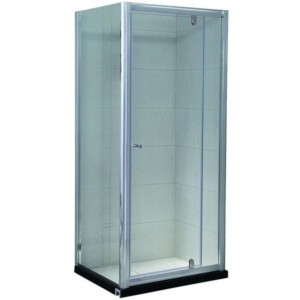Cabina dus dreptunghiulara Belform Clear, usa batanta, 90x70 cm, crom - Img 2