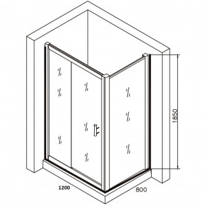 Cabina dus dreptunghiulara Belform Clear, usa culisanta, 120x80 cm, crom - Img 3