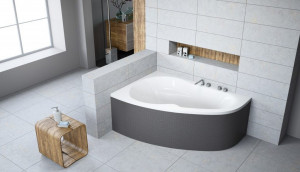 Cada baie asimetrica Radaway Roda 150x95cm, acril, orientare stanga - Img 3