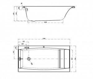 Cada baie Cersanit Virgo, acril, cu suport metalic, 150x75 cm - Img 3