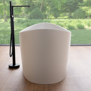 Cada baie freestanding compozit Foglia Wave ovala, 160x71 cm, alb lucios - Img 3