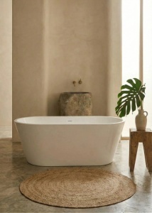 Cada baie freestanding Luma, acril, 170x75 cm, alb lucios - Img 1