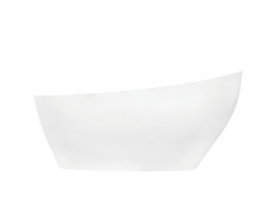 Cada freestanding compozit Besco Keya alba 165x70 cm - Img 3