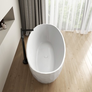 Cada freestanding compozit Foglia Ovale 3D, 167x82 cm, alb lucios - Img 7
