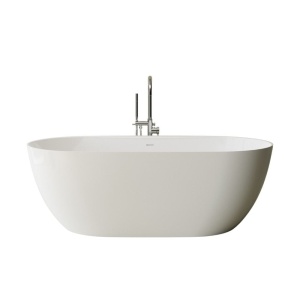 Cada freestanding compozit Foglia Shape 180 x 81 cm, ovala, alb lucios - Img 1