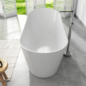 Cada freestanding compozit Foglia Viva, 170 x 73 cm, ovala, alb lucios - Img 2