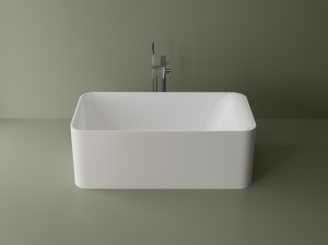 Cada freestanding dreptunghiulara, compozit alb mat, interior lucios, 150x76.2x53.5 cm, Foglia Toscana
