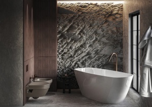Cada freestanding Miraggio Alaska compozit 174x77 cm alb mat