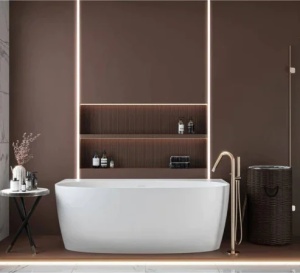 Cada freestanding Miraggio Anna compozit 175x85 cm alb lucios - Img 4