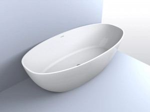 Cada freestanding Miraggio Mateo, compozit, 180x87 cm alb lucios - Img 2