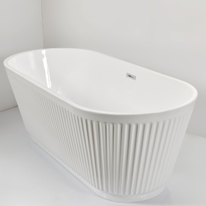 Cada freestanding Sanotechnik Tivoli riflaj, acril, 170x75 cm, alb lucios - Img 2