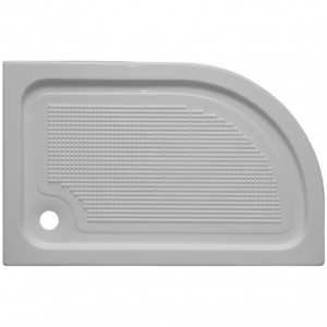 Cadita dus acril semirotunda slim Belform Cubo 110x70 cm, montaj dreapta