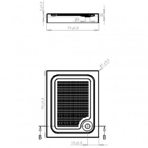 Cadita dus dreptunghiulara acril Belform Cubo 90x70x15 cm, alb - Img 3