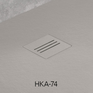 Cadita dus dreptunghiulara compozit Radaway Kyntos F 150x80x3 cm, gri cemento - Img 3