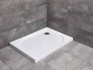 Cadita dus dreptunghiulara Radaway Delos D slim, acril, 90x75 cm