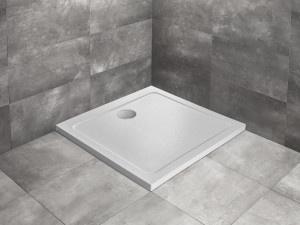 Cadita dus patrata Radaway Doros C Stone White 90x90 cm