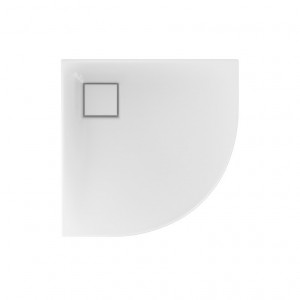 Cadita dus semirotunda Cersanit Tako slim, cu sifon 80x80x4 cm, alb lucios
