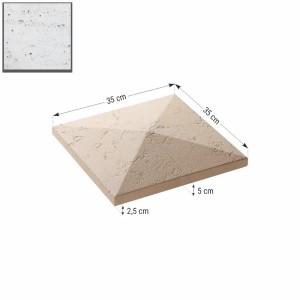 Capac stalp gard Star Stone Roma, 35x35x5 cm, silver - Img 3