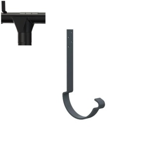Carlig jgheab pentru sistem pluvial Metigla, metalic, D 165 mm, negru (RAL 9005)